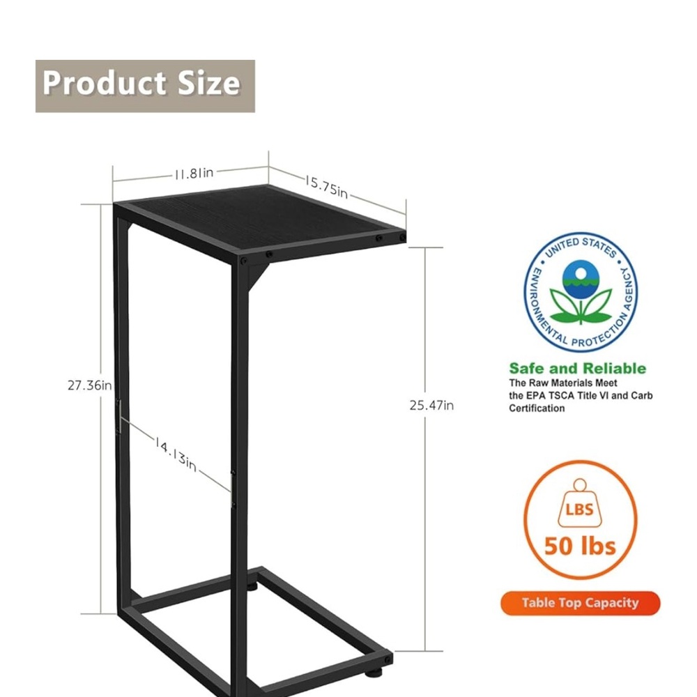 Black Metal Side Table